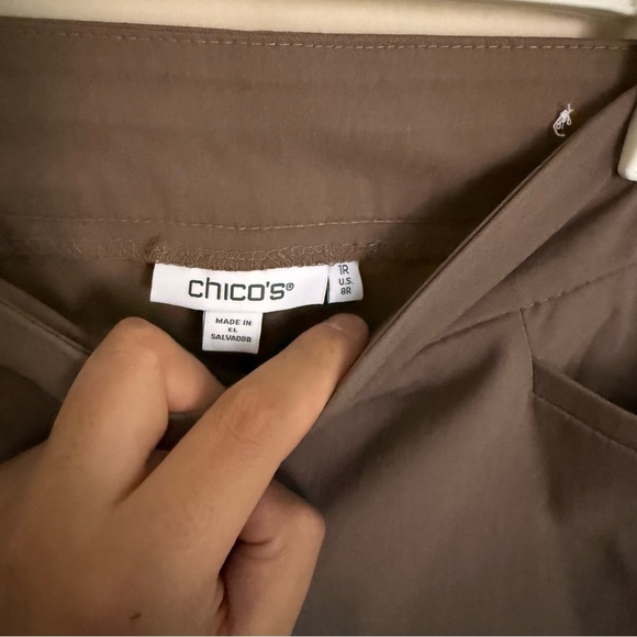 Chico’s Women’s Dried Mushroom Brigitte™ Slim Full-Length Trouser Pants Size 8R - Picture 6 of 15